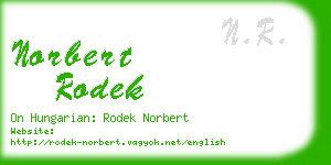 norbert rodek business card